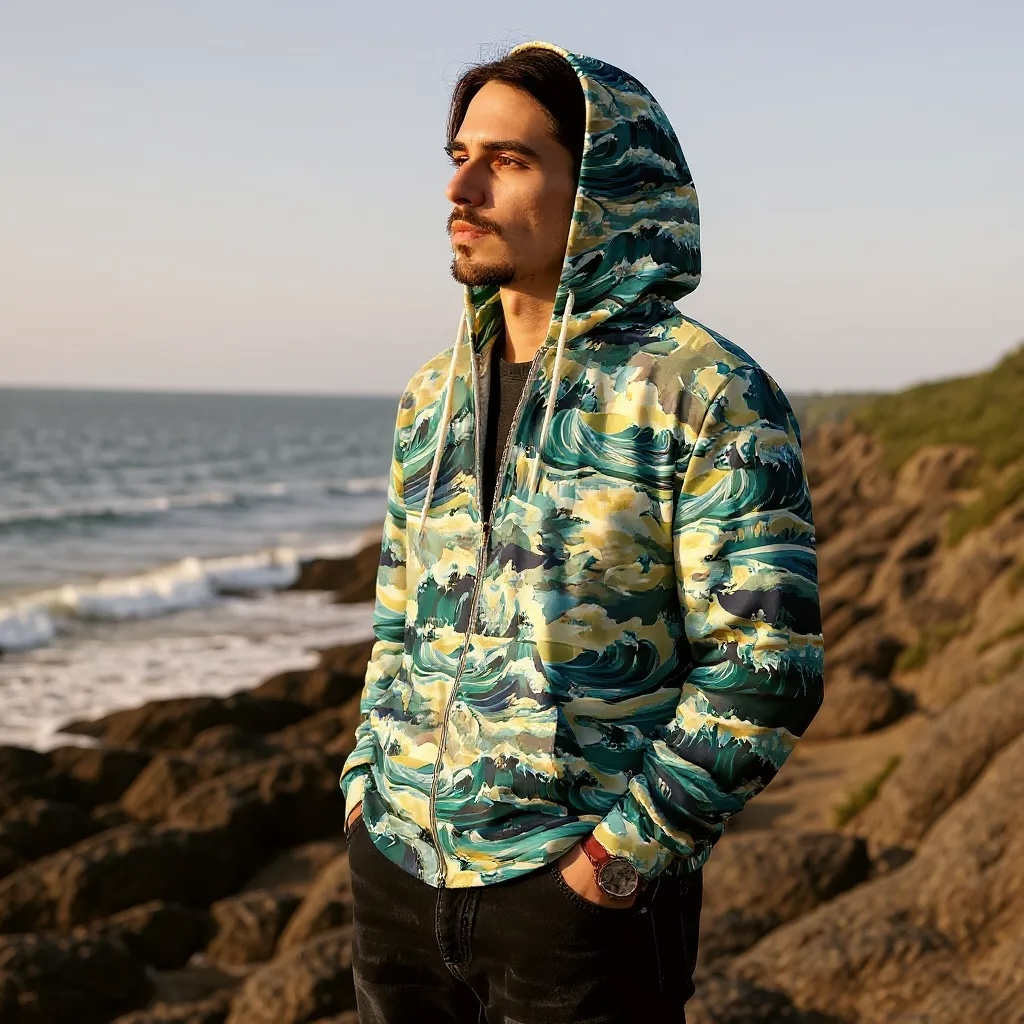 Sudadera con capucha y cremallera unisex ✨ Colección Mareas Infinitas