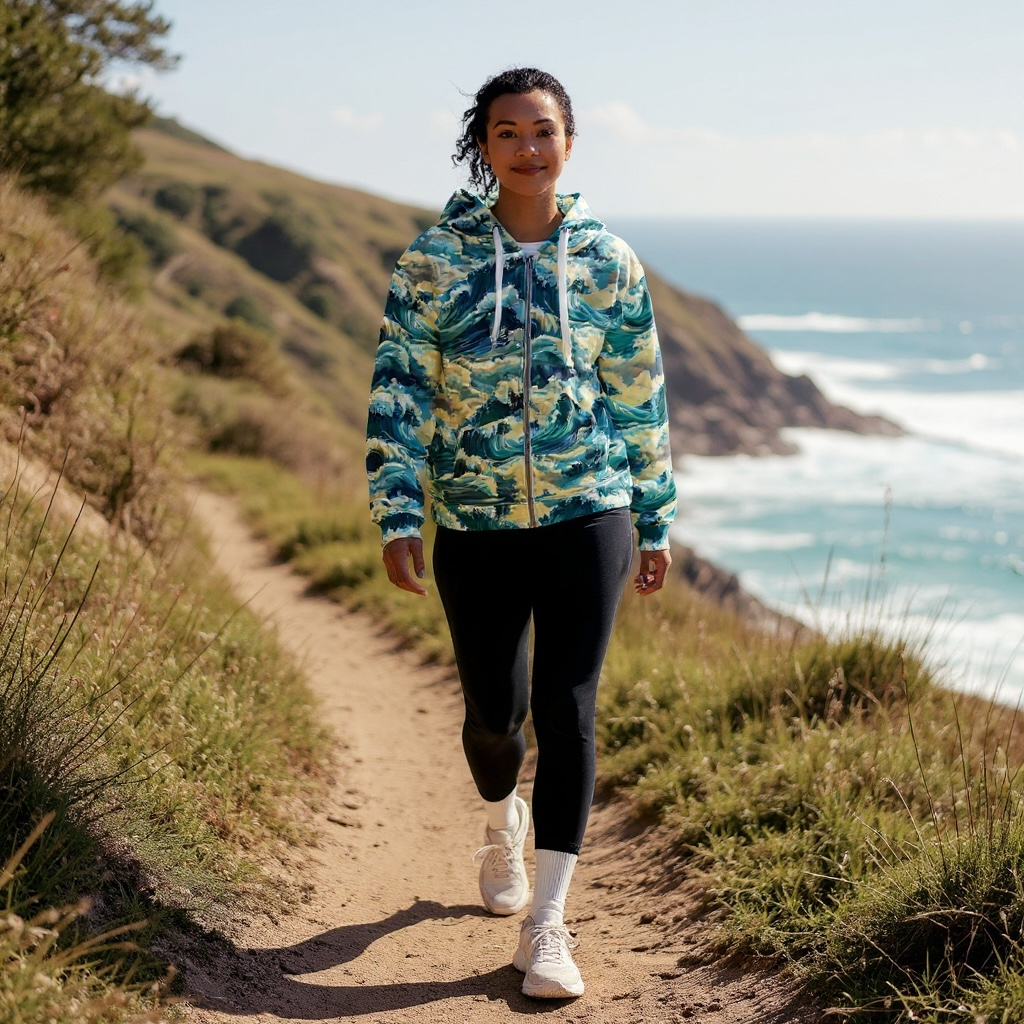 Sudadera con capucha y cremallera unisex ✨ Colección Mareas Infinitas