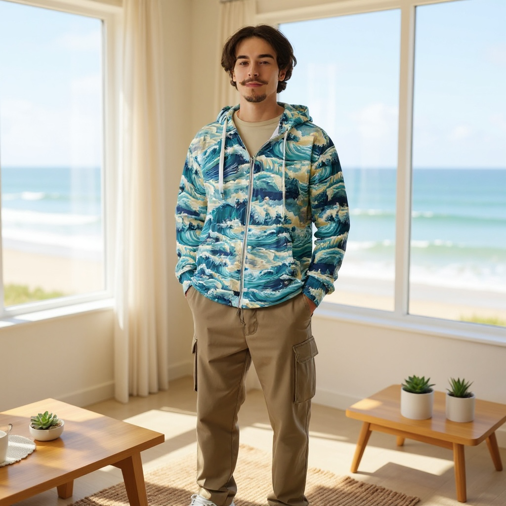 Sudadera con capucha y cremallera unisex ✨ Colección Mareas Infinitas