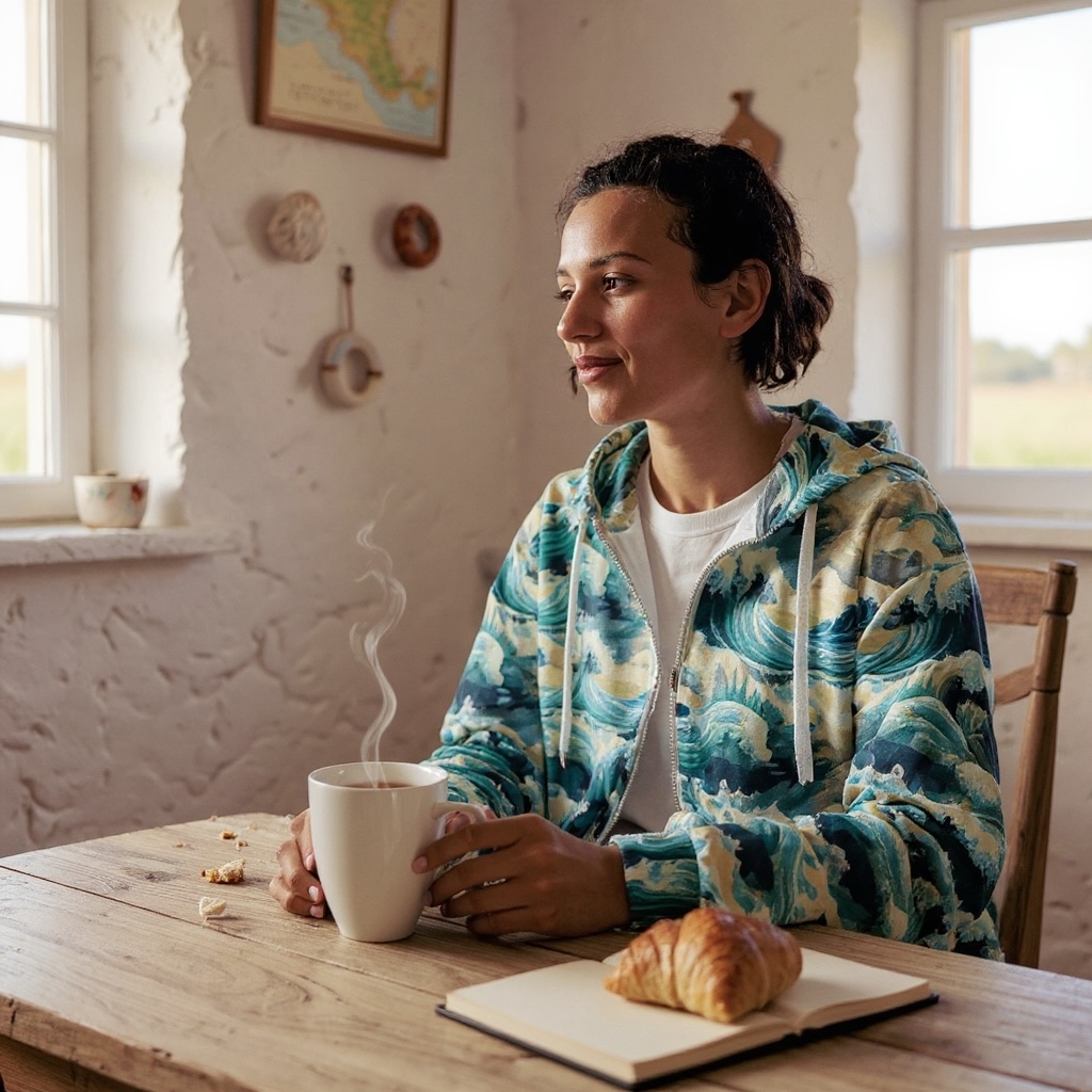 Sudadera con capucha y cremallera unisex ✨ Colección Mareas Infinitas