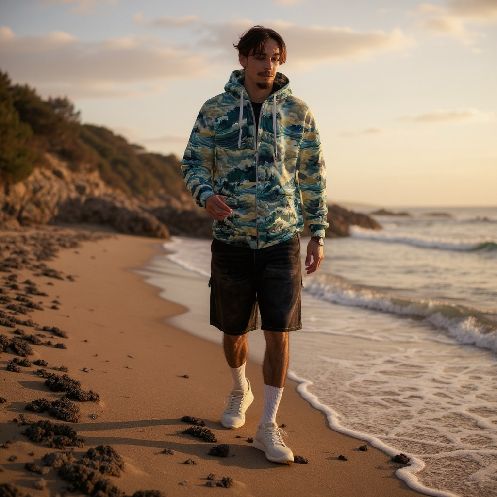 Sudadera con capucha y cremallera unisex ✨ Colección Mareas Infinitas